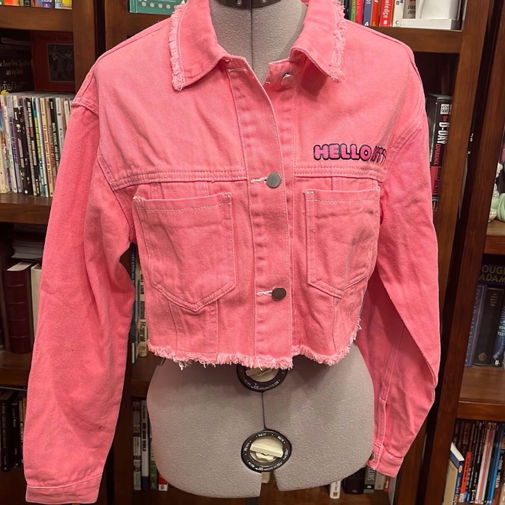 Shein x Hello Kitty Cropped Jean Jacket